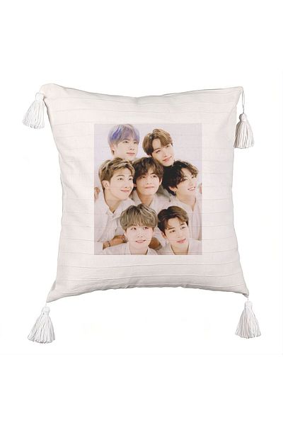 BEKZ BTS Army 10 Fringed Pillowcase, 45×45 cm, With zipper