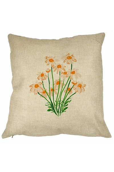 BEKZ Față de pernă pătrată cu margarete florale, 40x40 cm