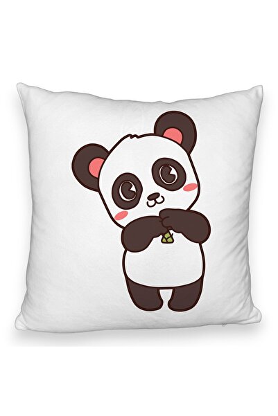 BEKZ Față de pernă pufoasă, model ursuleț panda, 40x40 cm, albă