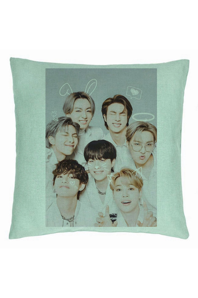 BEKZ Perna Decorativa, Stray Kids 11, 40×40 cm, Verde Menta, Husa Detasabila,...