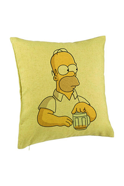 BEKZ Διακοσμητικό μαξιλάρι, με σχέδιο Simpsons Homer, 40x40 εκ., Πράσινο, Αφα...