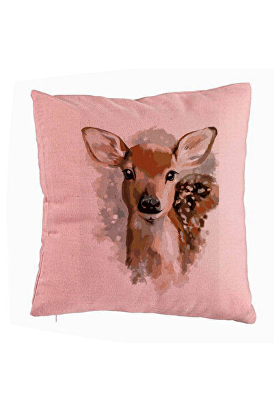 BEKZ Față de pernă, model cerb, 40x40 cm, roz