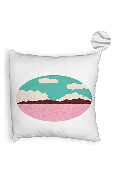 BEKZ Perna Decorativa Fluffy, Model Colorize, 40x40 cm, Alba, Husa Detasabila, Burduf