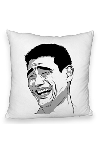 BEKZ Perna Decorativa Fluffy, Model Meme, 40x40 cm, Alba, Husa Detasabila, Burduf