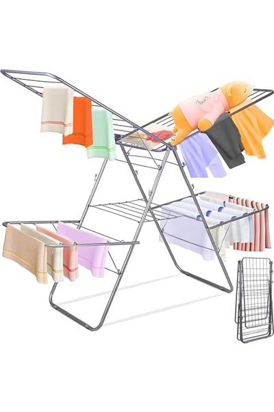 Cady One Clothes Drying Rack - Foldable, Portable, Space-Saving, Rust Resistant, Multi-layer Indoor and Outdo