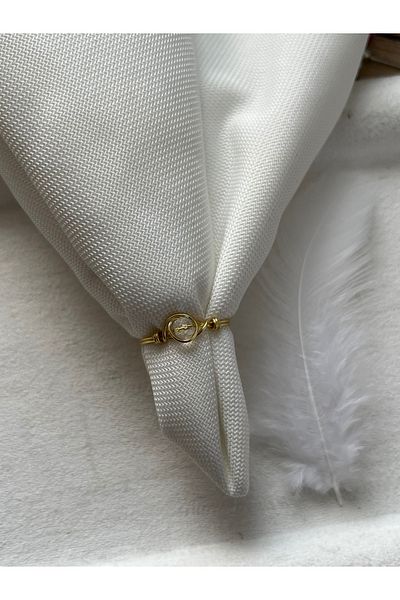 Pel Design Minimal Transparent Crystal Stone Gold Color Wire Ring Handmade