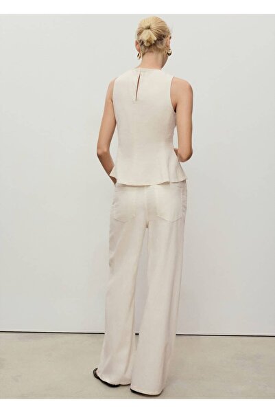 MANGO Woman Waistband Wideleg Jeans