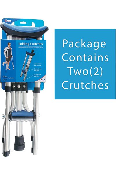 CAREX Universal Folding Aluminum Under Arm Crutches - Lightweight Crutches for Adults 4'11" to 6'4",