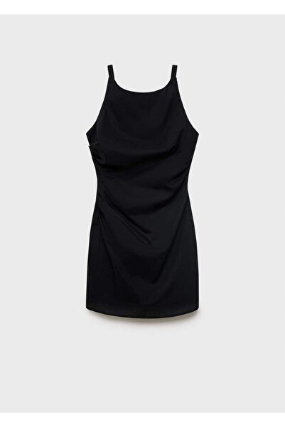 MANGO Woman Drape keten elbise