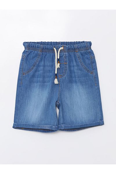LC Waikiki Elastic Waist Printed Baby Boy Jean Shorts