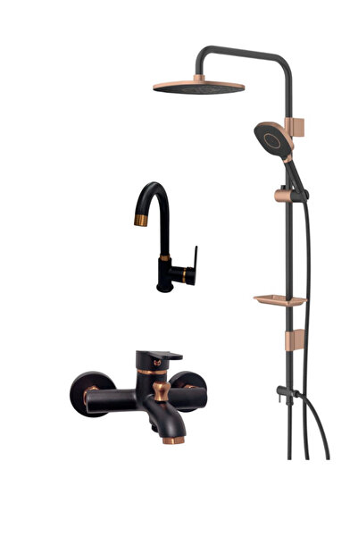 armour armatür Siyah rose banyo bataryası seti