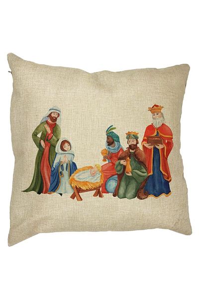 BEKZ Față de pernă cu tematică de Crăciun, Isus - Darul lui Dumnezeu, 40x40 cm, Burdu