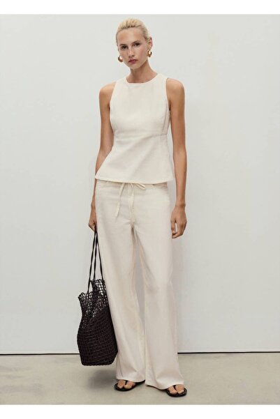 MANGO Woman Waistband Wideleg Jeans