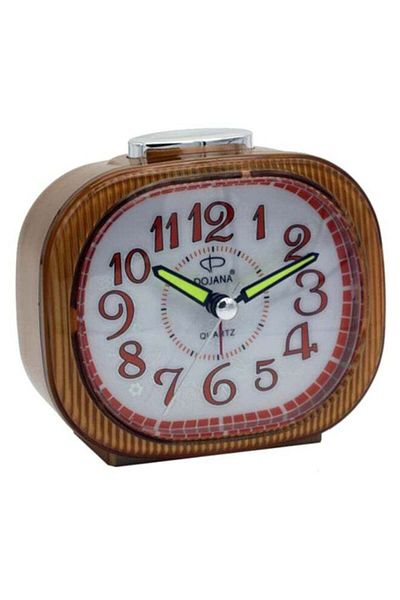 dojana Square Analog Alarm Clock Brown/White/Red