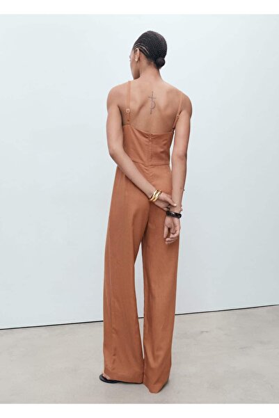 MANGO Woman Uzun dökümlü yaka tulum