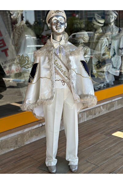 İkizler Pelerinli Krem Sünnet Kıyafeti