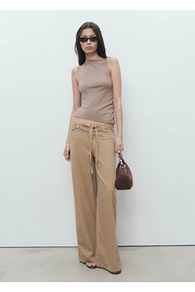 MANGO Woman Kemerli wideleg jean pantolon