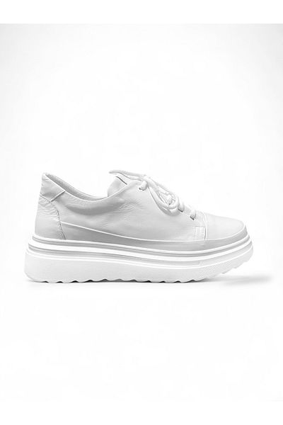 Mammamia Women's Leather Comfort Shoes D25Ya-3255 - White - 38