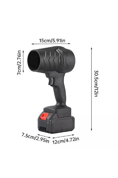 OEM Suflanta aer portabila, indepartare apa, praf si zapada, 555 metri cubi negru, cu 2 acumulatori 48V