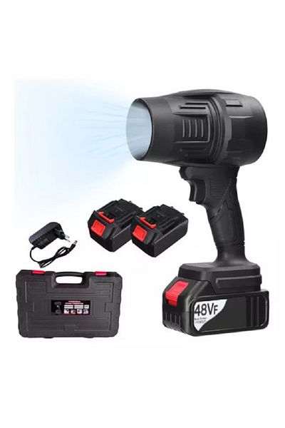 OEM Suflanta aer portabila, indepartare apa, praf si zapada, 555 metri cubi negru, cu 2 acumulatori 48V