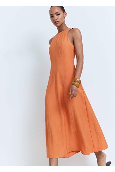 MANGO Woman Evaze midi elbise