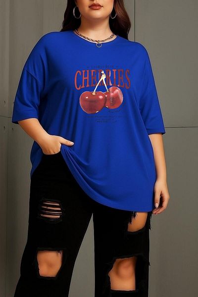 BENROMA 1 tricou este un cadou pentru achiziții de 6 și mai sus în coș - Tricou unisex cu imprimeu cireșe Cherries de mărime mare