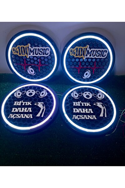 TREND Özel Üretim Tasarımlı 20Cm Adet Pixel Kayar Ledli 358 Modlu 20Cm Midrange Kapağı 4 adet + KUMANDALI