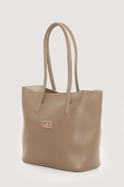 By-Kuss Milk Coffee Zippered Tote Bag