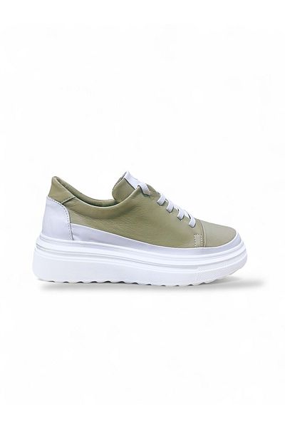 Mammamia Women's Leather Comfort Shoes D25Ya-3255 - Apple Green - 36