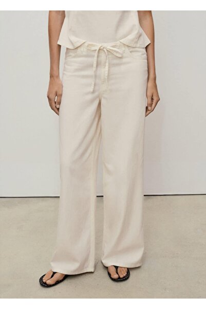 MANGO Woman Waistband Wideleg Jeans