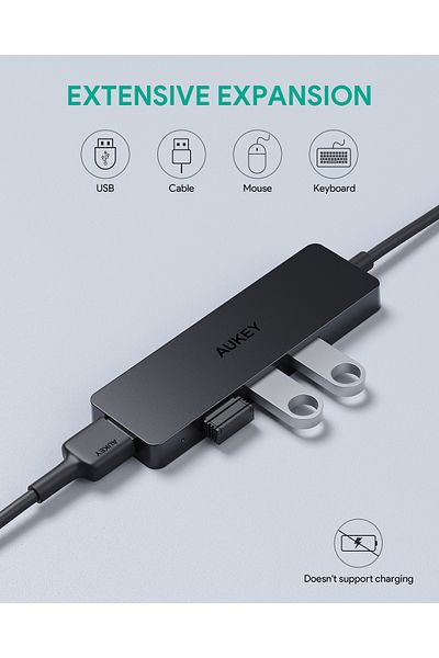 AUKEY Unity Slim A 4 USB-A in 1 Data Hub Black