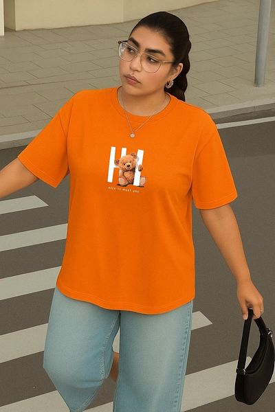 BENROMA 1 T-Shirt Gift for Purchases of 6 or More in the Cart - Large Size Teddy Bear Printed Unisex T-Shirt