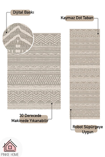 PINKIE HOME Machine Washable Non-Slip Base Stain Resistant Modern Cutting Runner Kitchen Hallway Carpet Runner-53