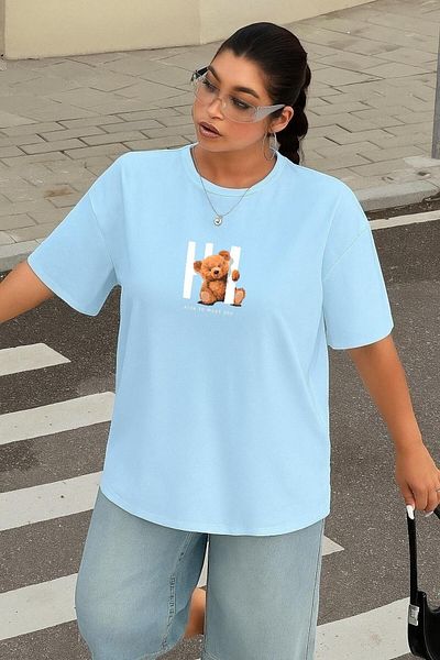 BENROMA 1 T-Shirt Gift for Purchases of 6 or More in the Cart - Large Size Teddy Bear Printed Unisex T-Shirt