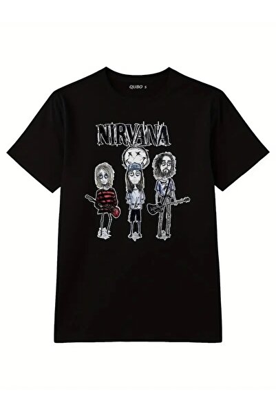 YRN COLLECTION تي شيرت أسود للجنسين للنساء/الرجال مطبوع عليه رقبة دائرية وأكم...