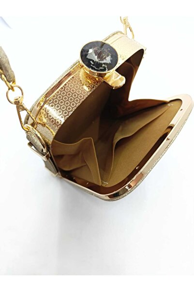 By EDUU Women's Single Stone Square Glitter Model Strap Evening Dress Women's Bag