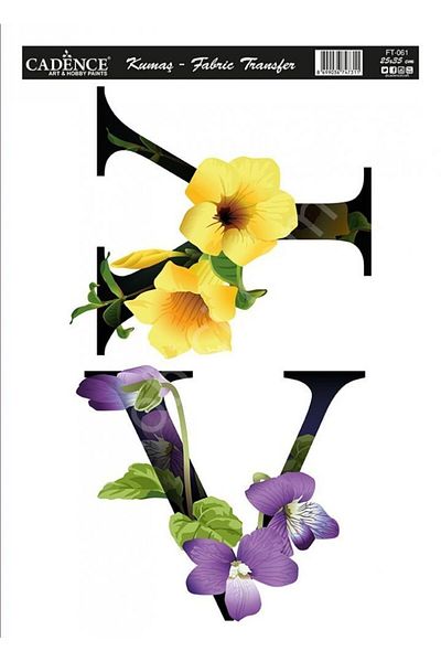Cadence Kt-61 Cadence Fabric Transfer 25X35 Floral Letter Series