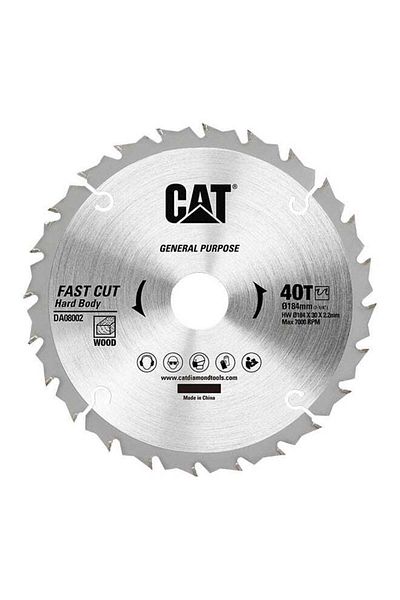 Caterpillar CAT DA08002 TCT Circular Saw Blade - General Purpose 40T Ø184mm 7-1/4”