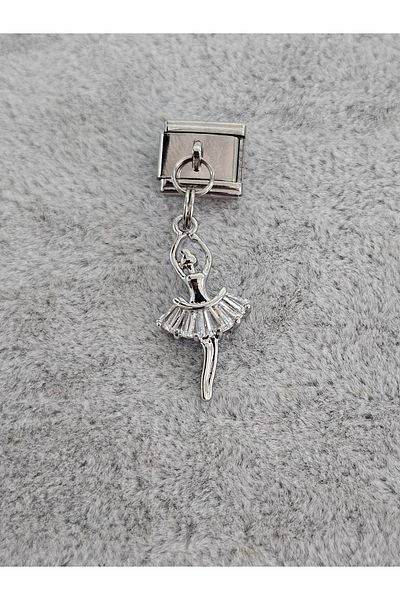SiestaAccessories Zircon Stone Ballerina Dangle Italian Bracelet Charm