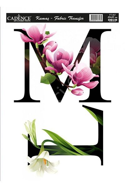 Cadence Kt-57 Cadence Fabric Transfer 25X35 Floral Letter Series