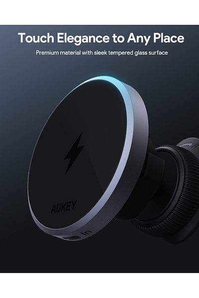 AUKEY HD-MC13 MagFusion Dash Qi2 Magnetic Fast Wireless Charging 15W & airvent Phone Mount