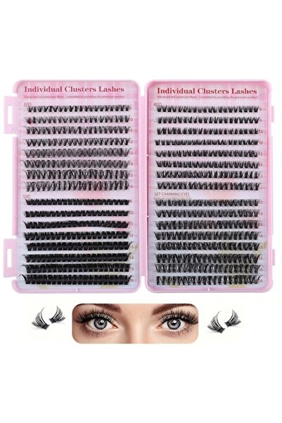 ESensio Set Gene False Individuale 640ls, 640 Lashes, D Curl, 30d 40d 50d, 0.07 Mm, Refill Kit