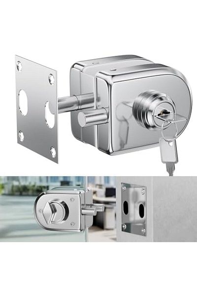 GENERAL Ranbo 304 Stainless Steel Glass Door Lock Floor Latch Lock Bolt Ground Lock for Bathroom Toilet Shop