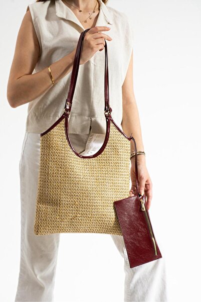 Çanta Trend Moon Straw Wallet Women's Hand and Shoulder Bag