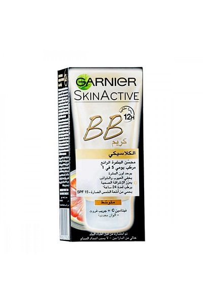 Garnier غارنييه كريم مرطب أكتيف بي بي اليومي للبشرة 5 في 1 - مع فيتامين سي + جريب فروت (متوسط 50 مل)