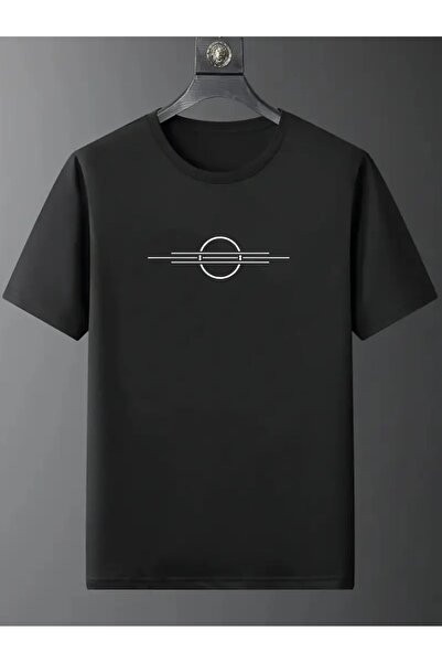 PERISENSE Unisex Γυναικείο/Ανδρικό μπλουζάκι με μαύρο στάμπα Oversize