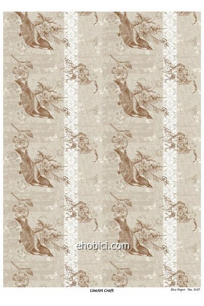 ehobici Lineart Brass Decopage Paper Model - 3147