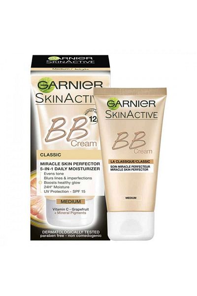 Garnier غارنييه كريم مرطب أكتيف بي بي اليومي للبشرة 5 في 1 - مع فيتامين سي + جريب فروت (متوسط 50 مل)