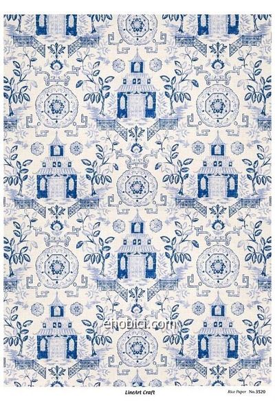 ehobici Lineart Rice Decopage Paper - 3520
