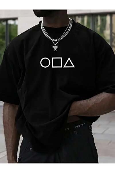 PERISENSE تي شيرت أسود للجنسين للنساء/الرجال مطبوع عليه رقبة دائرية وأكمام قص...